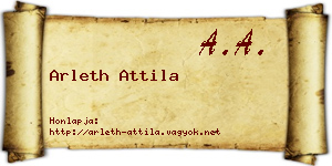 Arleth Attila névjegykártya